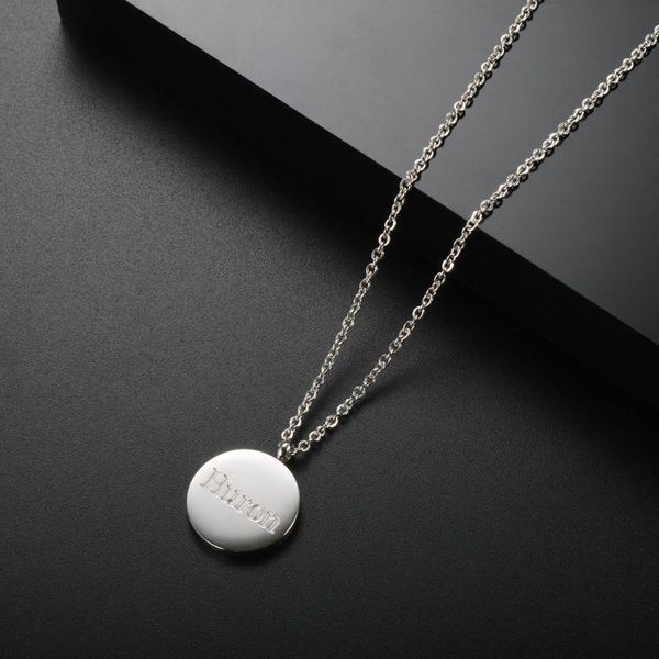 chains stainless steel simple round charm necklace letter engraved women for fashion jewelry gifts, Silver
chains stainless steel simple round charm necklace letter engraved women for fashion jewelry gifts, Silver