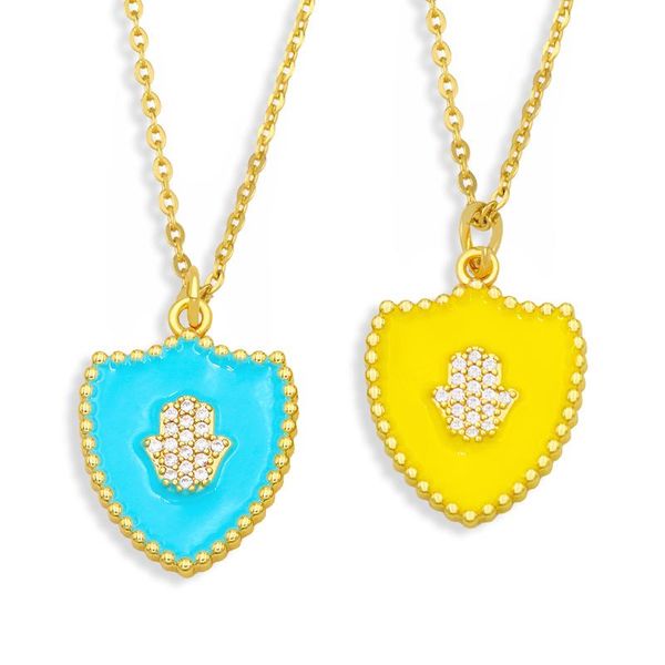 pendant necklaces eyika trendy mix color enamel fatima hand hamsa necklace for women zircon shield shape gold colar fashion female jewelry, Silver
pendant necklaces eyika trendy mix color enamel fatima hand hamsa necklace for women zircon shield shape gold colar fashion female jewelry, Silver