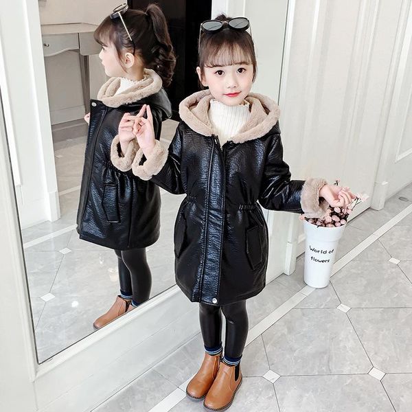 down coat thick warm snowsuit girls winter fleece pu leather teen kids plus velvet heavy children hood jacket outerwear, Blue;gray
down coat thick warm snowsuit girls winter fleece pu leather teen kids plus velvet heavy children hood jacket outerwear, Blue;gray