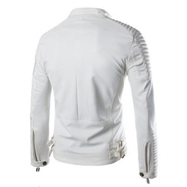 white leather jacket men polyester lined pu motorcycle suede jackets male slim fit mens quilted stand collar biker coats, Black
white leather jacket men polyester lined pu motorcycle suede jackets male slim fit mens quilted stand collar biker coats, Black