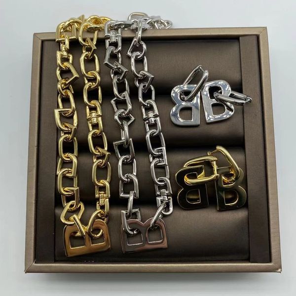 versatile fashion trend design sense boutique ba family new exaggerated letter earrings female ins hip hop thick chain clavicle, Silver
versatile fashion trend design sense boutique ba family new exaggerated letter earrings female ins hip hop thick chain clavicle, Silver