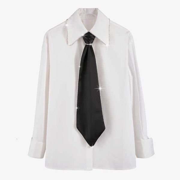 women's blouses & shirts sparkling diamond detachable necklace ladies'leisure tie s1101 joker long sleeveless shirt wfyv, White
women's blouses & shirts sparkling diamond detachable necklace ladies'leisure tie s1101 joker long sleeveless shirt wfyv, White