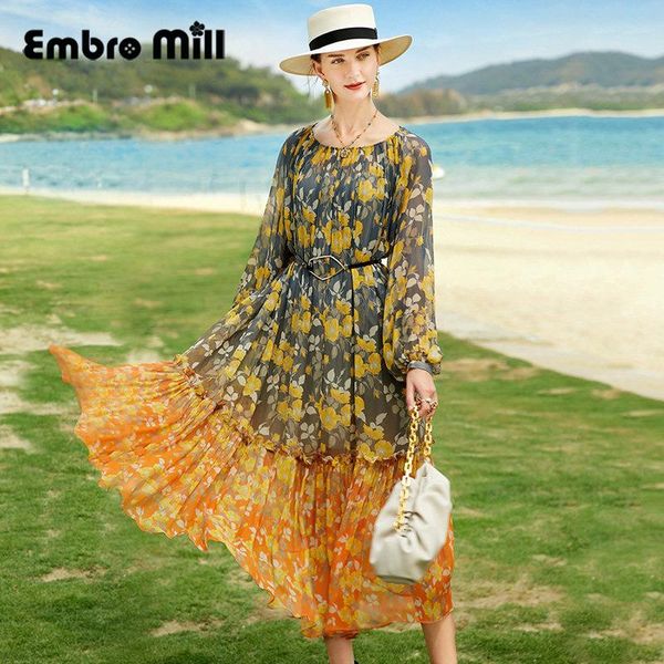 casual dresses high-end women summer o-neck mid-length mulberry silk printed long sleeve loose holiday beach dress s-xl, Black;gray
casual dresses high-end women summer o-neck mid-length mulberry silk printed long sleeve loose holiday beach dress s-xl, Black;gray