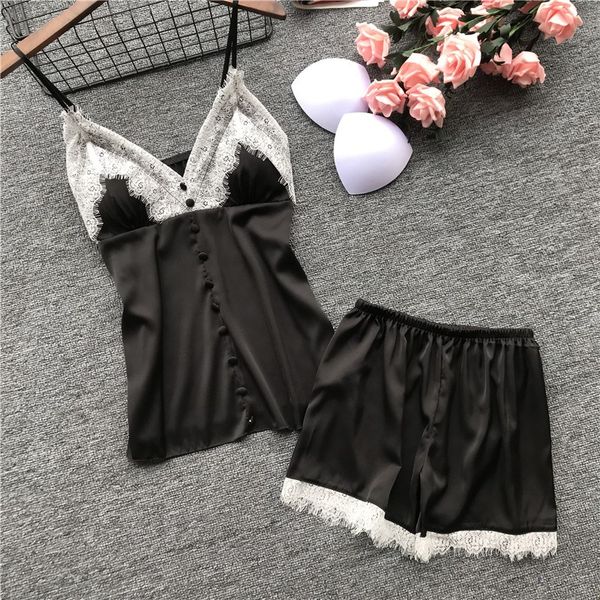 Night Suits For Women Night Sleep Wear Pajamas Summer Sleeveless Top Pyjama Femme Sexy Lace Lingerie Sets Underwear & Sleepwears, Black set
Night Suits For Women Night Sleep Wear Pajamas Summer Sleeveless Top Pyjama Femme Sexy Lace Lingerie Sets Underwear & Sleepwears, Black set