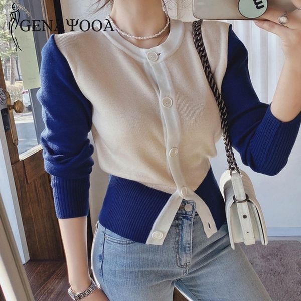 genayooa autumn winter long sleeve patchwork vintage cardigan women sweater korean slim jumper ladies 210417, White;black
genayooa autumn winter long sleeve patchwork vintage cardigan women sweater korean slim jumper ladies 210417, White;black
