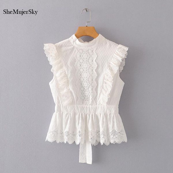 women's blouses & shirts shemujersky white embroidery chiffon blouse women sleeveless hollow out 2021 backless elegant blusas
women's blouses & shirts shemujersky white embroidery chiffon blouse women sleeveless hollow out 2021 backless elegant blusas