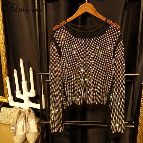women's t-shirt 2021 bright shiny hollow out see through bottoming shirt women slim round neck long sleeves female pullover mesh, White
women's t-shirt 2021 bright shiny hollow out see through bottoming shirt women slim round neck long sleeves female pullover mesh, White