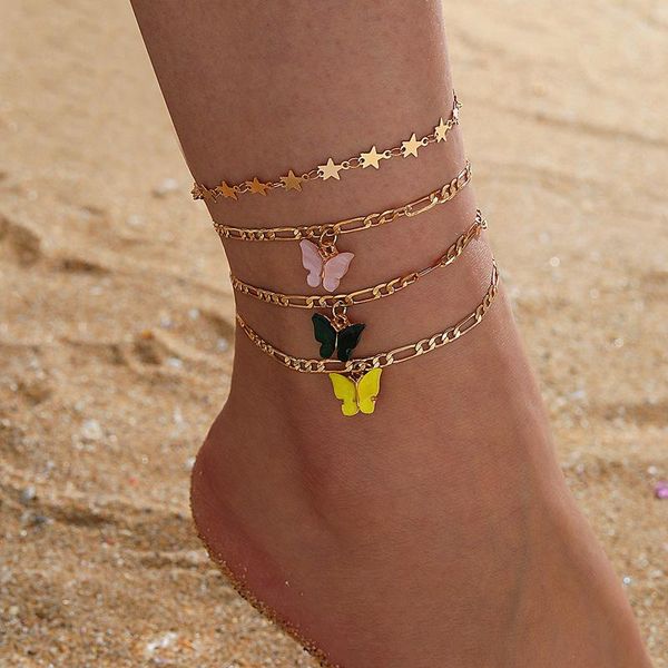 anklets 4 layerd butterfly pendant sequins anklet set for women beach foot jewelry boho style party summer, Red;blue
anklets 4 layerd butterfly pendant sequins anklet set for women beach foot jewelry boho style party summer, Red;blue