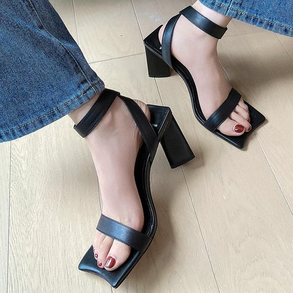 dress shoes ankle strap high heels sandals for women genuine leather thick woman summer fashion wedding women's, Black
dress shoes ankle strap high heels sandals for women genuine leather thick woman summer fashion wedding women's, Black