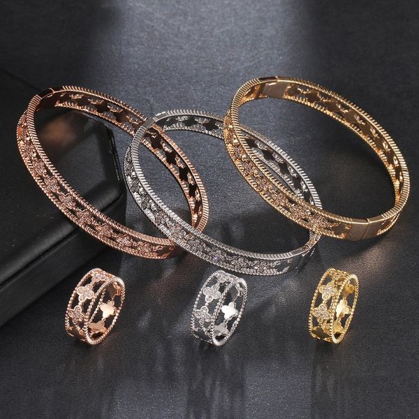 honghong classic fashion 3a zircon bangle&rings 2pcs sets for women flower bracelets&ring fashion jewelry sets, Silver
honghong classic fashion 3a zircon bangle&rings 2pcs sets for women flower bracelets&ring fashion jewelry sets, Silver