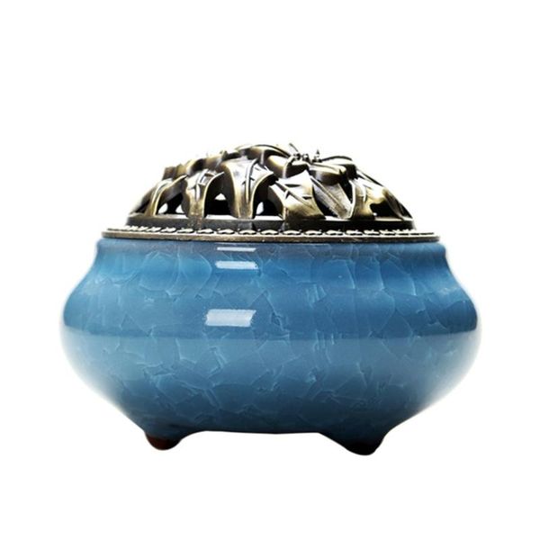 cone incense burner with alloy calabash stick holder ceramic ash catcher tray bowl (sky blue) fragrance lamps
cone incense burner with alloy calabash stick holder ceramic ash catcher tray bowl (sky blue) fragrance lamps