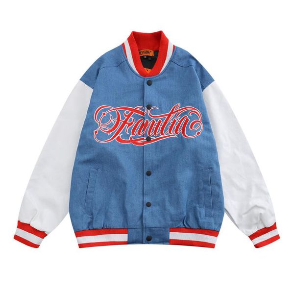 men's jackets european and american fashion letter embroidered baseball suit ins street brand loose stand collar contrast jacket, Black;brown
men's jackets european and american fashion letter embroidered baseball suit ins street brand loose stand collar contrast jacket, Black;brown