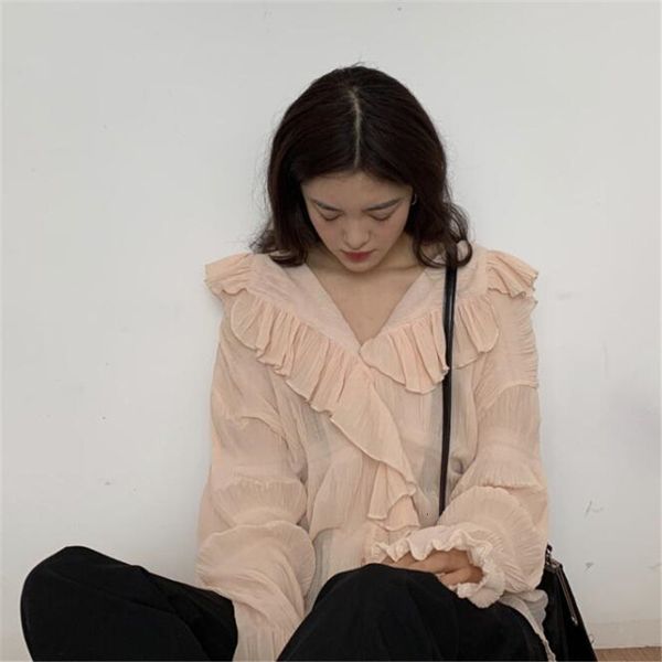 wet-frilled solid elegance chic rentals up and down with high-quality v-cleavage lady long-sleeve chiffon upper-female shirt, White
wet-frilled solid elegance chic rentals up and down with high-quality v-cleavage lady long-sleeve chiffon upper-female shirt, White