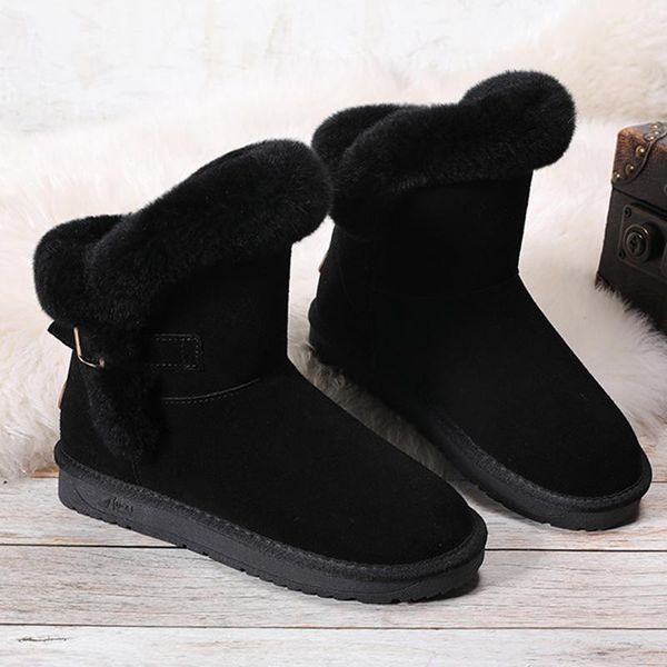 boots genuine leather fur snow women non-slip ankle winter for belt buckle warm botas mujer sy846, Black
boots genuine leather fur snow women non-slip ankle winter for belt buckle warm botas mujer sy846, Black