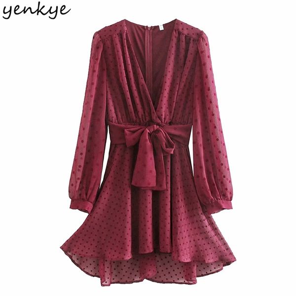 vintage polka dot chiffon dress women cross v neck semi-sheer long sleeve sashes a-line summer plus size 210514, Black;gray
vintage polka dot chiffon dress women cross v neck semi-sheer long sleeve sashes a-line summer plus size 210514, Black;gray