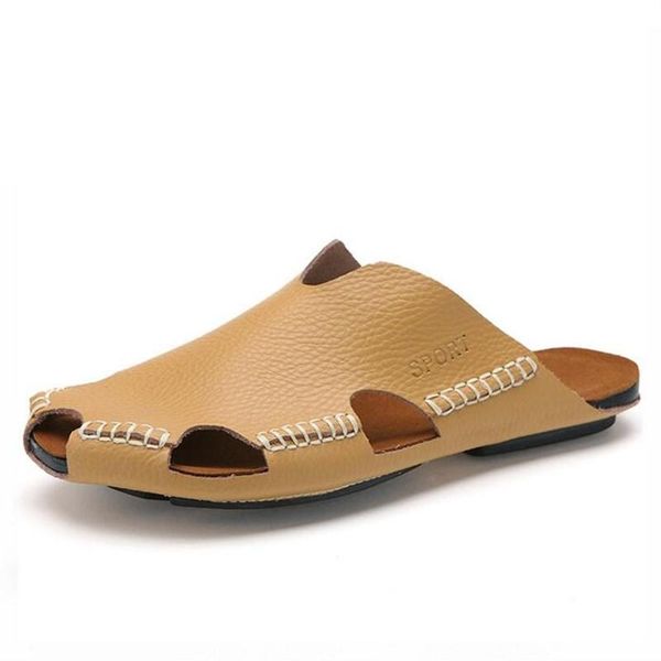 slippers summer men genuine split leather beach brand casual shoes flip flops thong sneakers, Black
slippers summer men genuine split leather beach brand casual shoes flip flops thong sneakers, Black