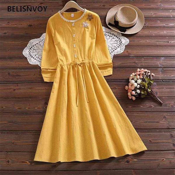 japanese preppy style spring autumn women cute dress yellow floral embroidery femme robe retro lace striped sweet 210520, Black;gray
japanese preppy style spring autumn women cute dress yellow floral embroidery femme robe retro lace striped sweet 210520, Black;gray