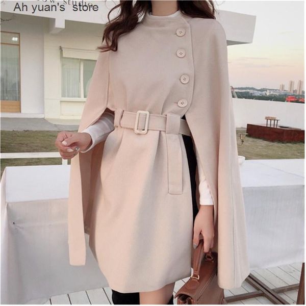 women's wool & blends ah yuan cloak length 2021 fashion women single breasted elegant creamy white autumn korean style woolen c, Black
women's wool & blends ah yuan cloak length 2021 fashion women single breasted elegant creamy white autumn korean style woolen c, Black
