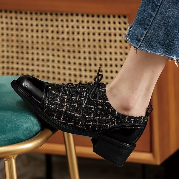 dress shoes qzyerai personalized design mixed color women patent leather pumps lace-up round toe full genuine fashion street, Black
dress shoes qzyerai personalized design mixed color women patent leather pumps lace-up round toe full genuine fashion street, Black