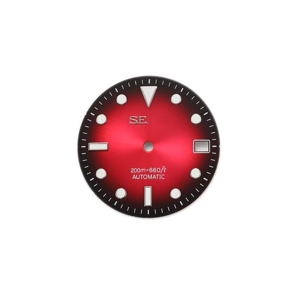 repair tools & kits mod watch parts 28.5mm c3 luminous red day calendar window skx007 dial fit for nh35a nh36 movement