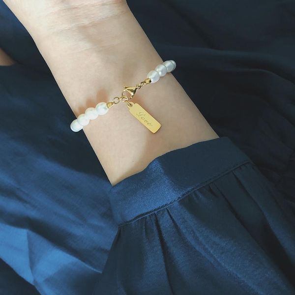 beaded, strands stainless steel gold plated love natural freshwater pearl charm bracelet for women fashion jewelry gifts, Black
beaded, strands stainless steel gold plated love natural freshwater pearl charm bracelet for women fashion jewelry gifts, Black