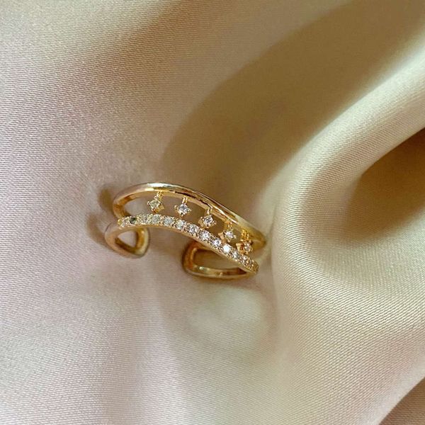 gold plated double-layer design female fashion temperament indifference style index finger ring, Black
gold plated double-layer design female fashion temperament indifference style index finger ring, Black