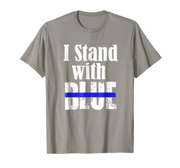i stand with blue - police support shirt, White;black