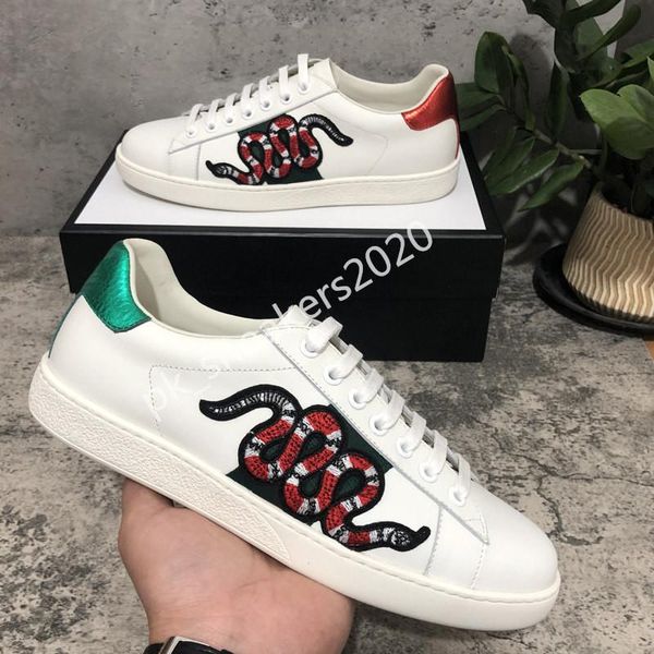 2021- quality mens womens bee snake tiger casual genuine leather shoes embroidery classic trainers python sneakers, Black
2021- quality mens womens bee snake tiger casual genuine leather shoes embroidery classic trainers python sneakers, Black