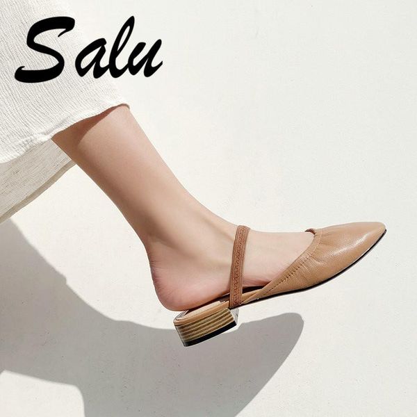 salu women summer square heels sandals genuine leather shoes woman open toe casual, Black
salu women summer square heels sandals genuine leather shoes woman open toe casual, Black