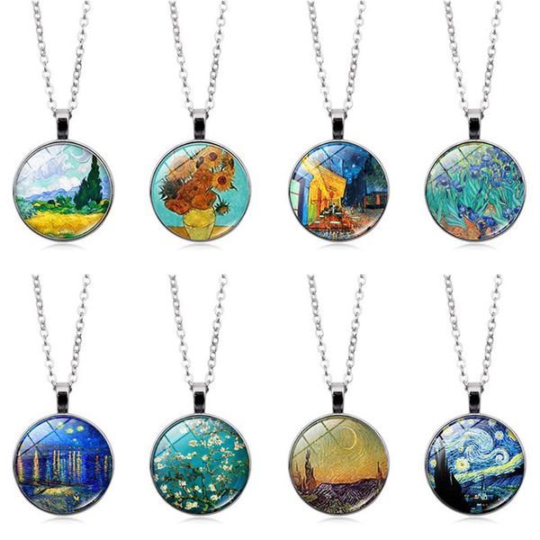 necklaces pendants van gogh art oil paintings glass cabochon jewelry starry night sky sunflower pendant women lover girl gift, Silver
necklaces pendants van gogh art oil paintings glass cabochon jewelry starry night sky sunflower pendant women lover girl gift, Silver