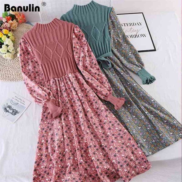 autumn sweater dresses for women winter splicing pullover bow belt slim knitting sweet corduroy floral print midi dress vestidos 210603, Black;gray
autumn sweater dresses for women winter splicing pullover bow belt slim knitting sweet corduroy floral print midi dress vestidos 210603, Black;gray