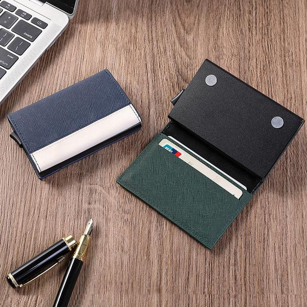 card holders zovyvol 2021 men's and women's patchwork color multifunctional magnetic pu leather material metal holder, Brown;gray
card holders zovyvol 2021 men's and women's patchwork color multifunctional magnetic pu leather material metal holder, Brown;gray