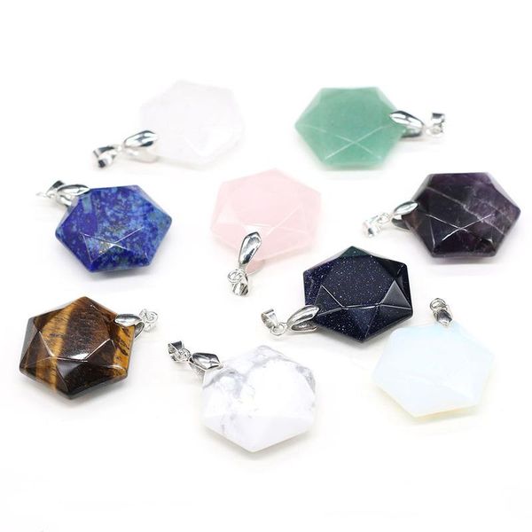 charms natural stone pendant polygonal white turquoises faceted necklace for diy jewelry birthday gift size 25x28mm, Bronze;silver
charms natural stone pendant polygonal white turquoises faceted necklace for diy jewelry birthday gift size 25x28mm, Bronze;silver
