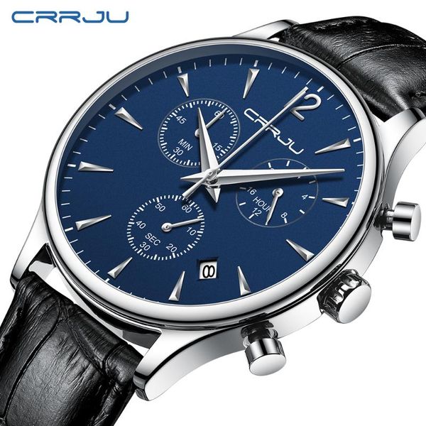 wristwatches 2021 crrju fashion mens watches military quartz watch leather waterproof sport chronograph men 2272, Slivery;brown
wristwatches 2021 crrju fashion mens watches military quartz watch leather waterproof sport chronograph men 2272, Slivery;brown