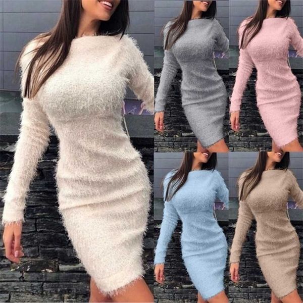 winter plush warm sweater dres long sleeve round neck es party bodycon mini slim knitted vestidos female 211220, Black;gray
winter plush warm sweater dres long sleeve round neck es party bodycon mini slim knitted vestidos female 211220, Black;gray