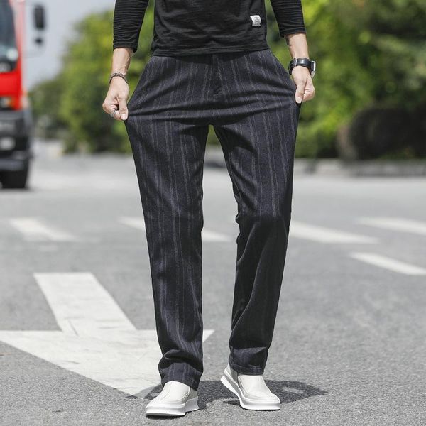autumn winter men pants business casual loose soft breathable mid straight trousers male striped trousers,6614 men's, Black
autumn winter men pants business casual loose soft breathable mid straight trousers male striped trousers,6614 men's, Black