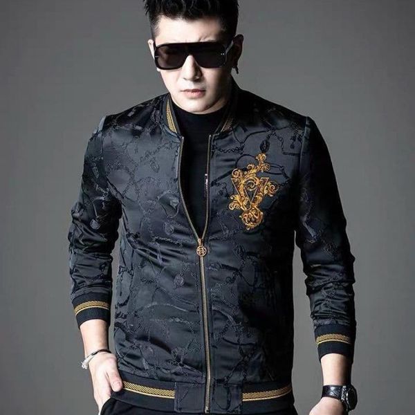 men's jackets luxury jacquard jacket high-quality stand-up collar bomber casual slim business streetwear social coat men clothing, Black;brown
men's jackets luxury jacquard jacket high-quality stand-up collar bomber casual slim business streetwear social coat men clothing, Black;brown