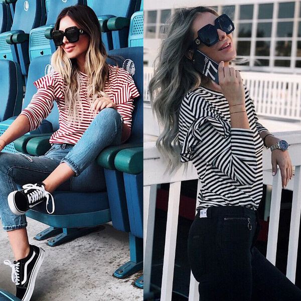 new fashion casual t-shirts summer ruffle style long sleeve outfits t shirts women clothes, White
new fashion casual t-shirts summer ruffle style long sleeve outfits t shirts women clothes, White