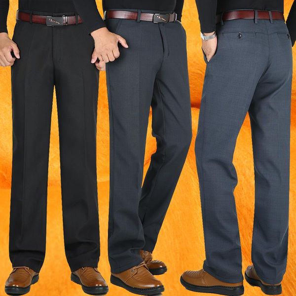 men's pants winter plus velvet thicken men warm trousers high waist elastic loose fleece middle-aged business casual, Black
men's pants winter plus velvet thicken men warm trousers high waist elastic loose fleece middle-aged business casual, Black