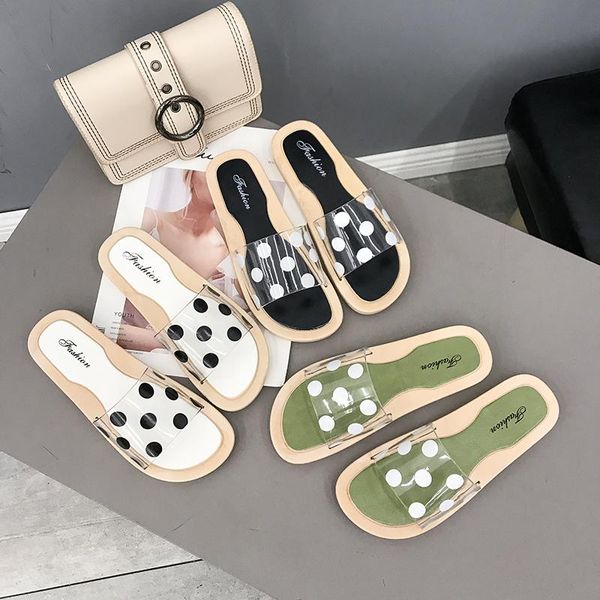 slippers summer women black polka dots shoes soft breathable transparent peep toe flip flops clear outdoor flat
slippers summer women black polka dots shoes soft breathable transparent peep toe flip flops clear outdoor flat