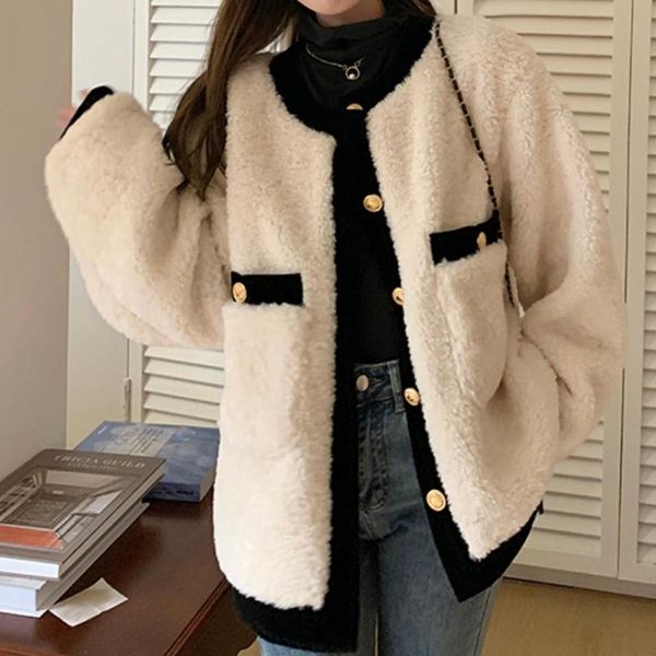 women's jackets cmaz 2021 autumn winter thick coats for women style lamb plush coat and round neck thickened pol, Black;brown
women's jackets cmaz 2021 autumn winter thick coats for women style lamb plush coat and round neck thickened pol, Black;brown