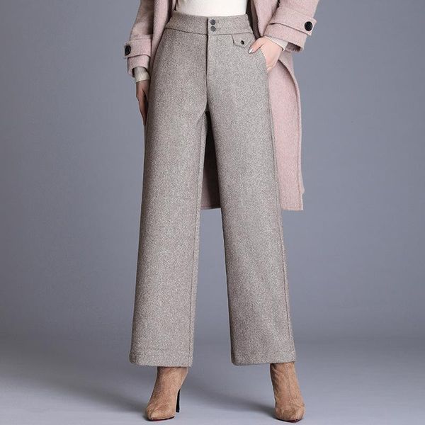 women's pants & capris fashion elegant woolen wide leg women autumn winter high waist loose casual office lady vintage straight suit 19, Black;white
women's pants & capris fashion elegant woolen wide leg women autumn winter high waist loose casual office lady vintage straight suit 19, Black;white