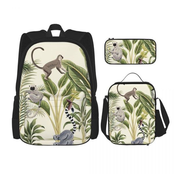 backpack 3pcs/set tropical botanical landscape sloth monkey lemur backpacks school bags for boys girls students travel bag casual mochila
backpack 3pcs/set tropical botanical landscape sloth monkey lemur backpacks school bags for boys girls students travel bag casual mochila