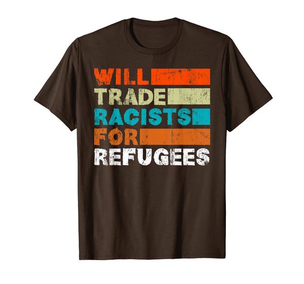 will trade racists for refugees - welcome refugees t-shirt, White;black
will trade racists for refugees - welcome refugees t-shirt, White;black