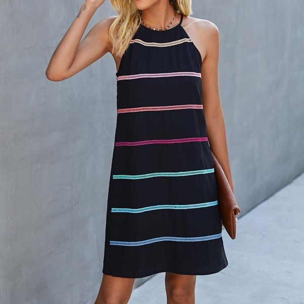 casual dresses dress women summer round neck spaghetti strap sleeveless ladies fashion knee-length jurken zomer 2021 dames, Black;gray
casual dresses dress women summer round neck spaghetti strap sleeveless ladies fashion knee-length jurken zomer 2021 dames, Black;gray