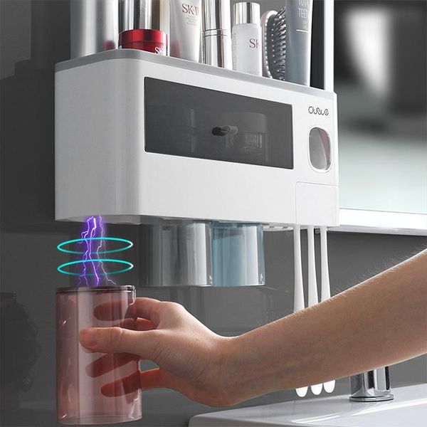 bath accessory set magnetic adsorption inverted toothbrush holder double automatic toothpaste squeezer transparent storage rack bathroom
bath accessory set magnetic adsorption inverted toothbrush holder double automatic toothpaste squeezer transparent storage rack bathroom