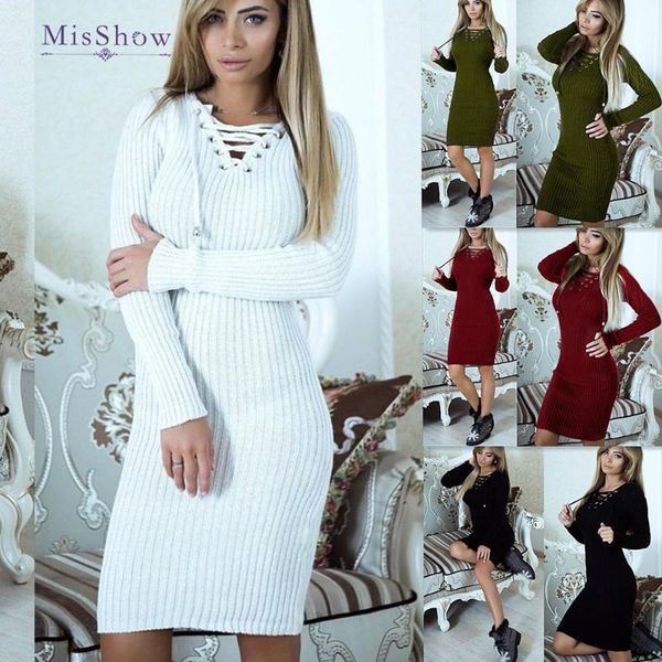casual dresses v neck long sweater women bodycon dress sleeve rib knitted autumn knee length female robe femme, Black;gray
casual dresses v neck long sweater women bodycon dress sleeve rib knitted autumn knee length female robe femme, Black;gray