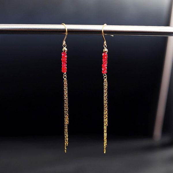 dangle & chandelier daimi 18k gold genuine gemstones ruby long tassel earrings yellow female simple gift for girlfriend, Silver
dangle & chandelier daimi 18k gold genuine gemstones ruby long tassel earrings yellow female simple gift for girlfriend, Silver