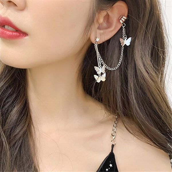 clip-on & screw back huanzhi 2021 trendy butterfly chain long section tassel ear bone clip no piercings earrings for women party jewelry gif, Silver
clip-on & screw back huanzhi 2021 trendy butterfly chain long section tassel ear bone clip no piercings earrings for women party jewelry gif, Silver