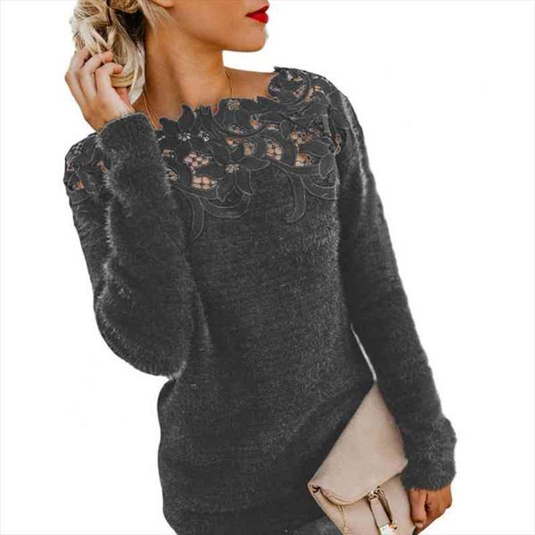womens plus size sweater floral lace long sleeve solid color jumper elegant female hollow out female clothing, White;black
womens plus size sweater floral lace long sleeve solid color jumper elegant female hollow out female clothing, White;black